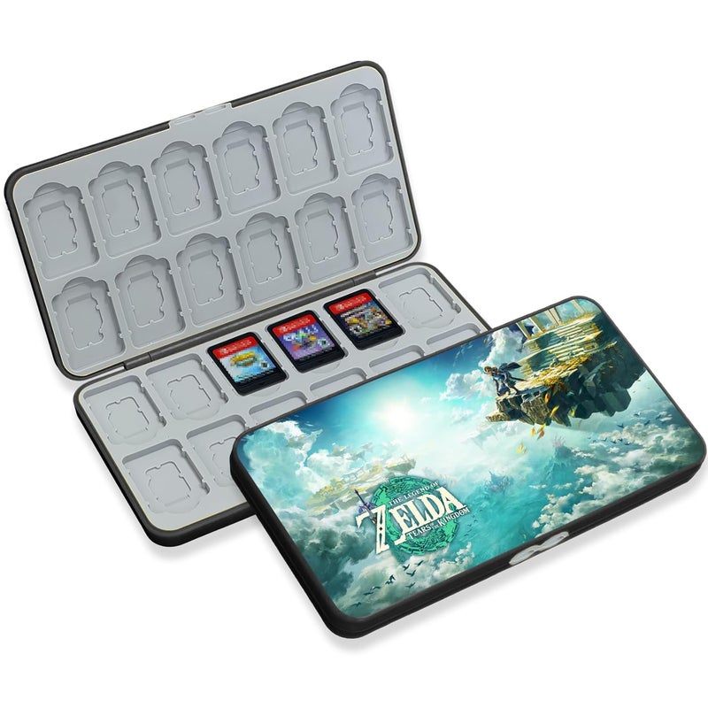doepeBAE Switch Game Card Case Compatible with Nintendo Switch,Game Card Storage Holder,New Portable Thin Card Protection Case with 24 Game Card Slots and 24 TF Card Slots (24S Blue) - Image 1